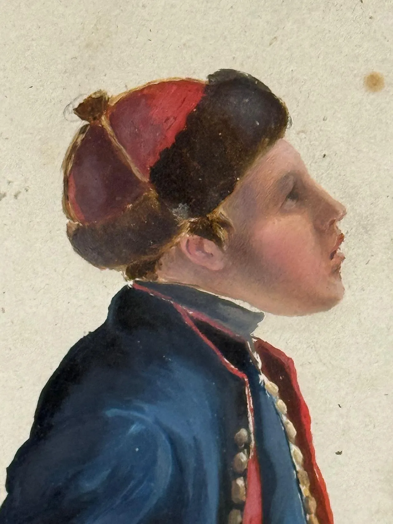Acquerello francese firmato "Giovane soldato", XIX secolo 5