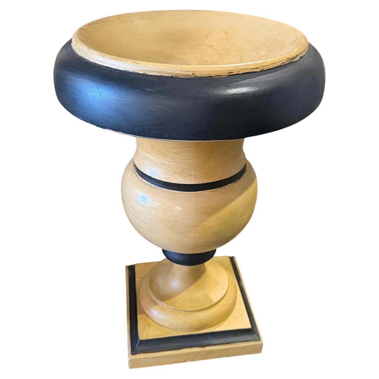 Art Deco black and white lacquered wood candlehloders, 1930s 2