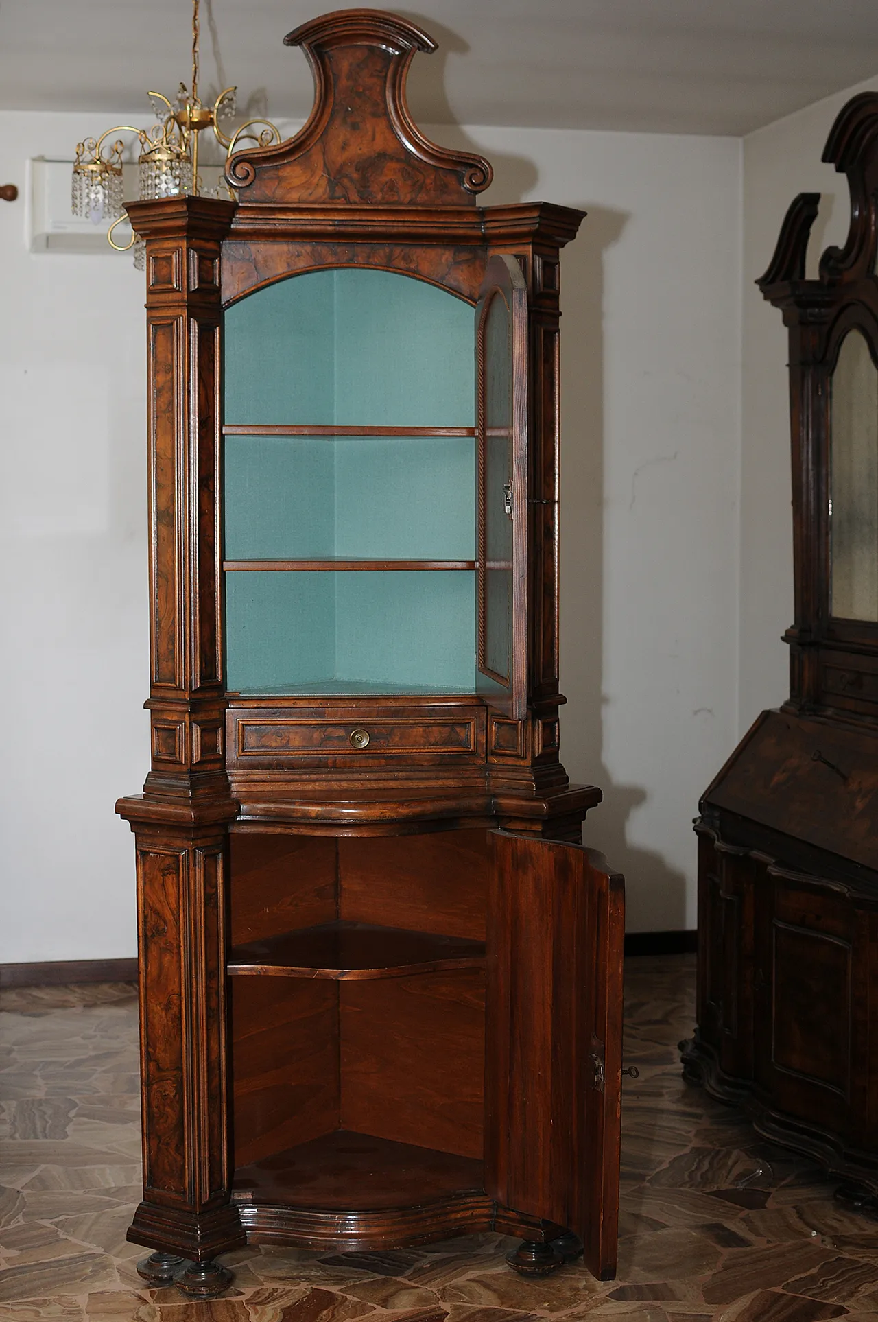 Angoliera con anta a specchio, anni '70 3