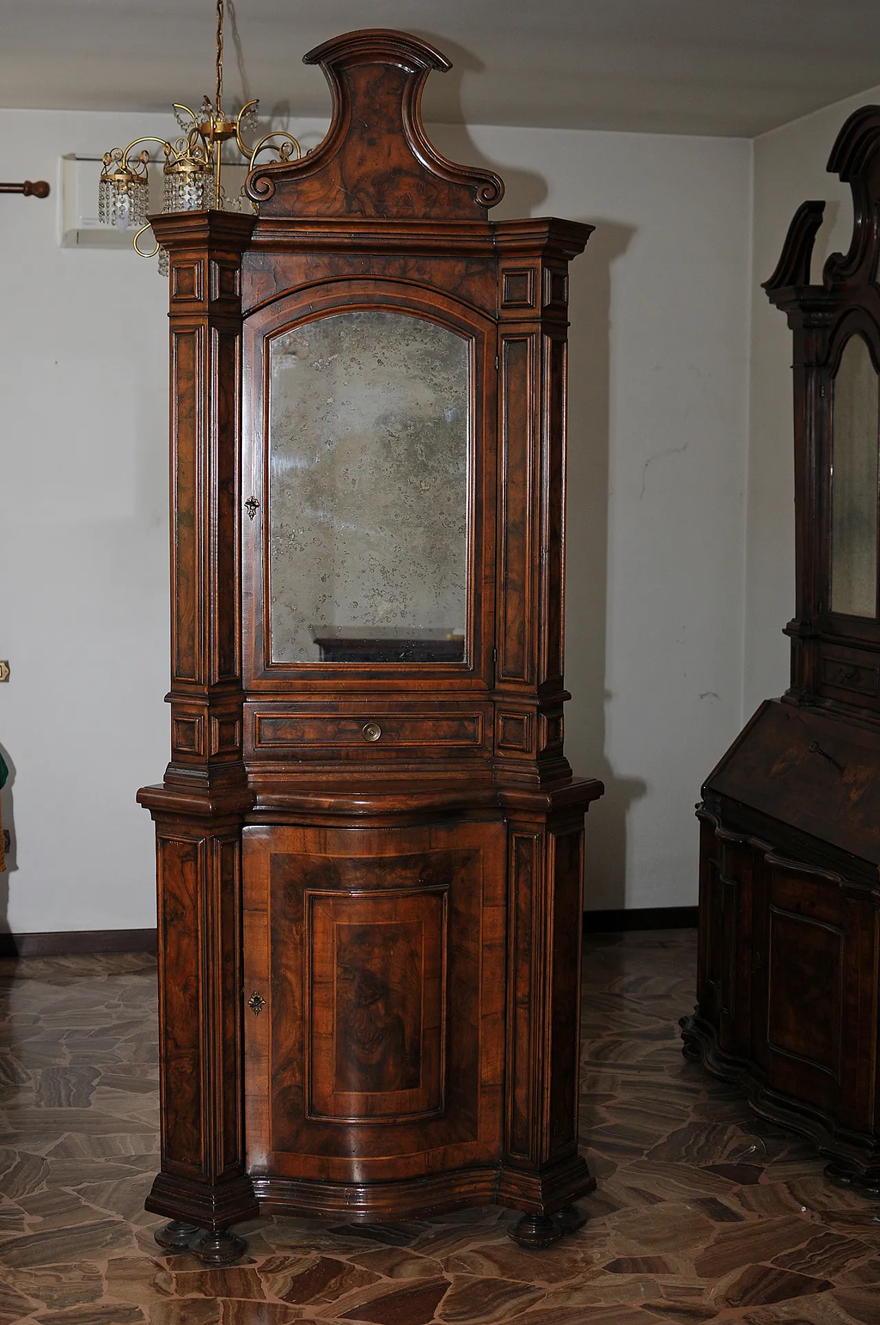 Angoliera con anta a specchio, anni '70 6