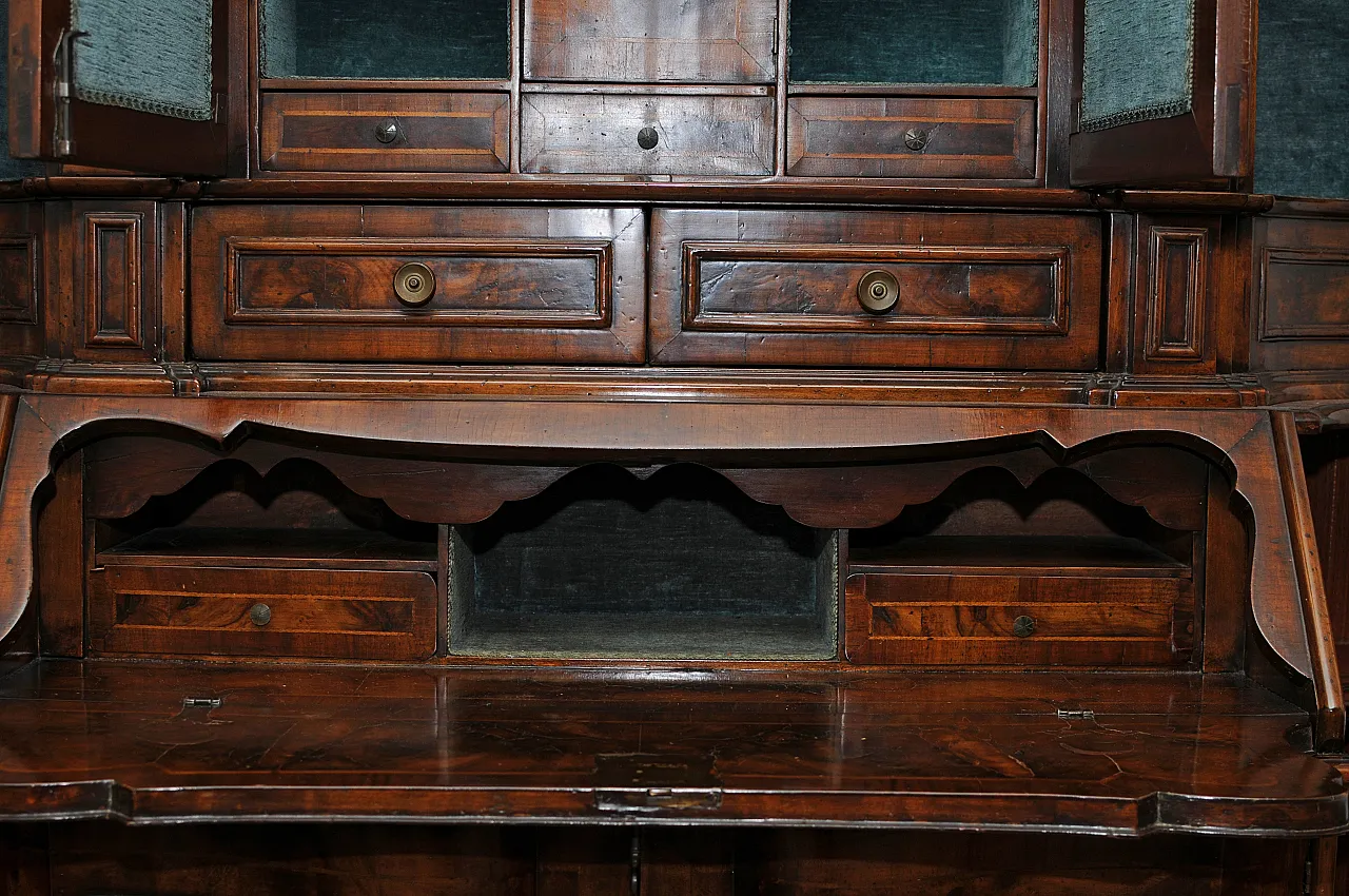 2-body desk with briar inlays, 1970s 6