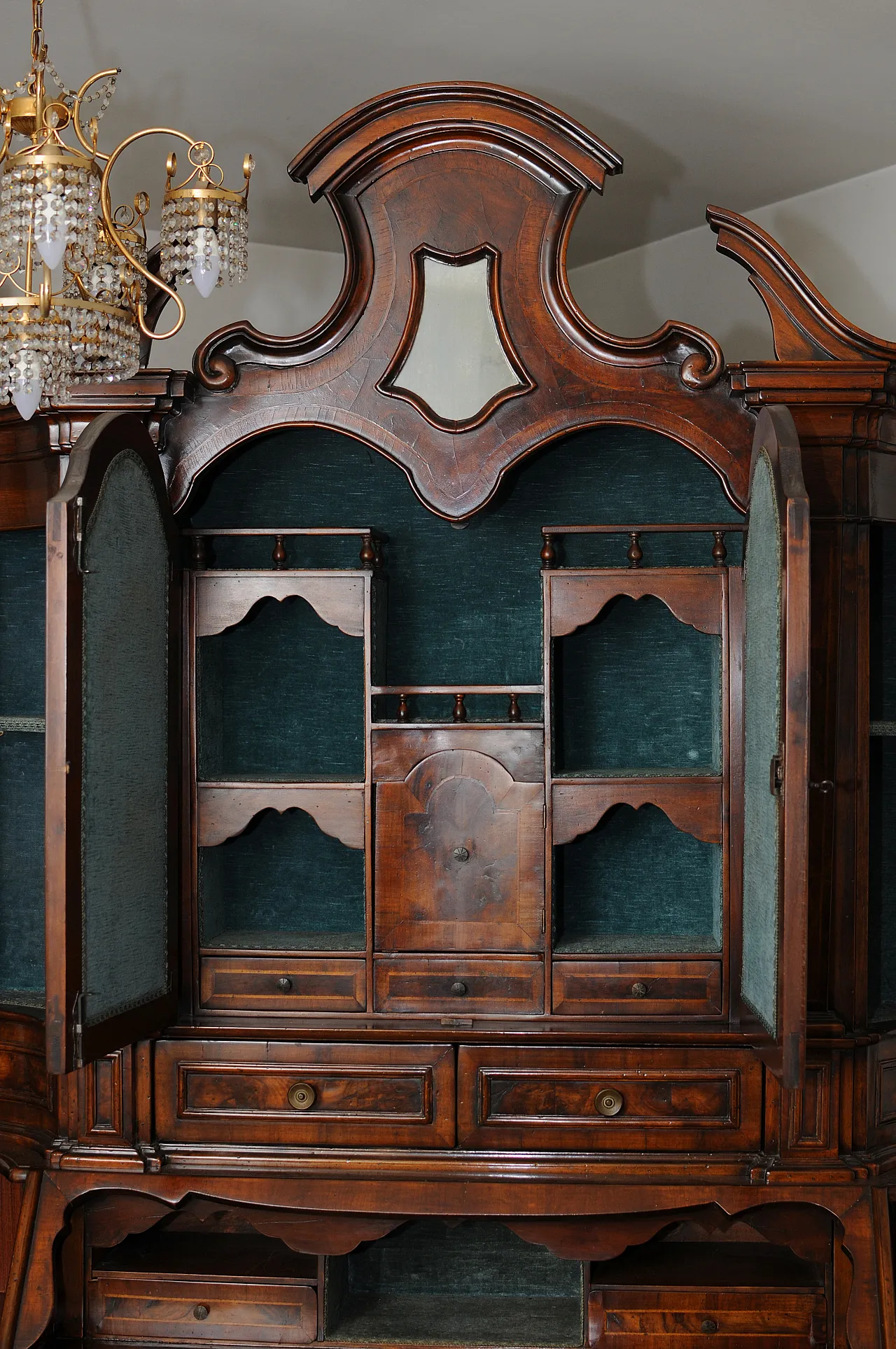 2-body desk with briar inlays, 1970s 7