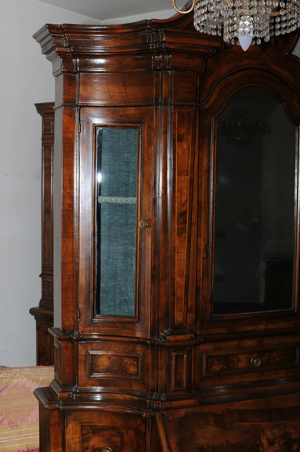 2-body desk with briar inlays, 1970s 9