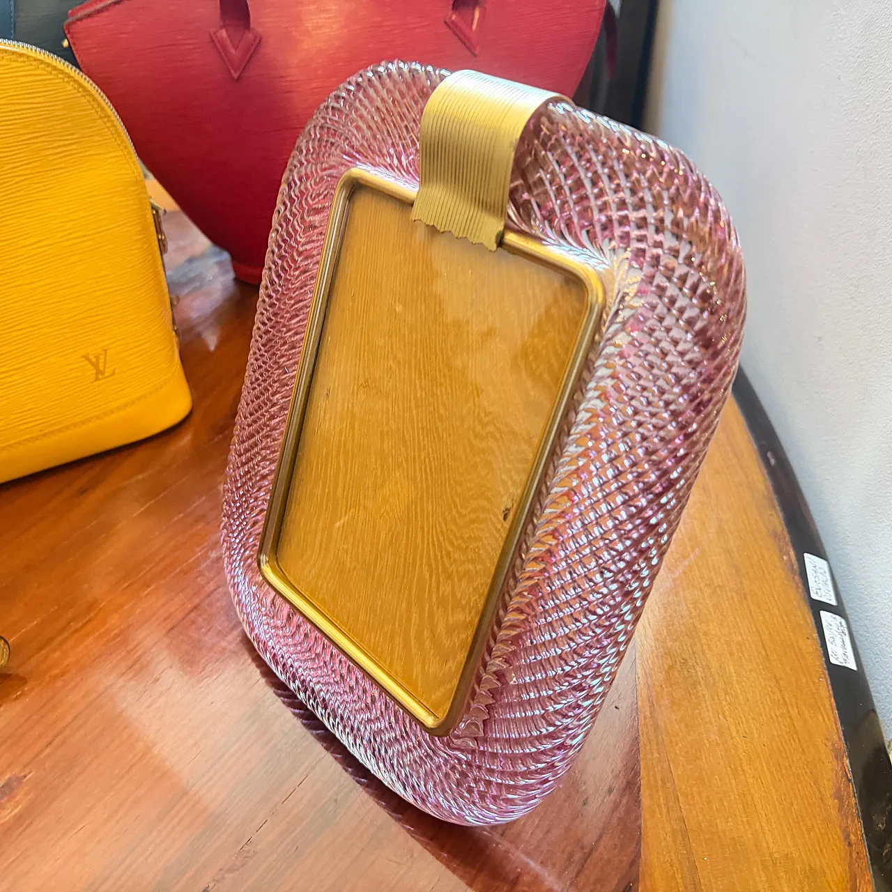 Barovier Murano glass and brass picture frame, 1990s 11