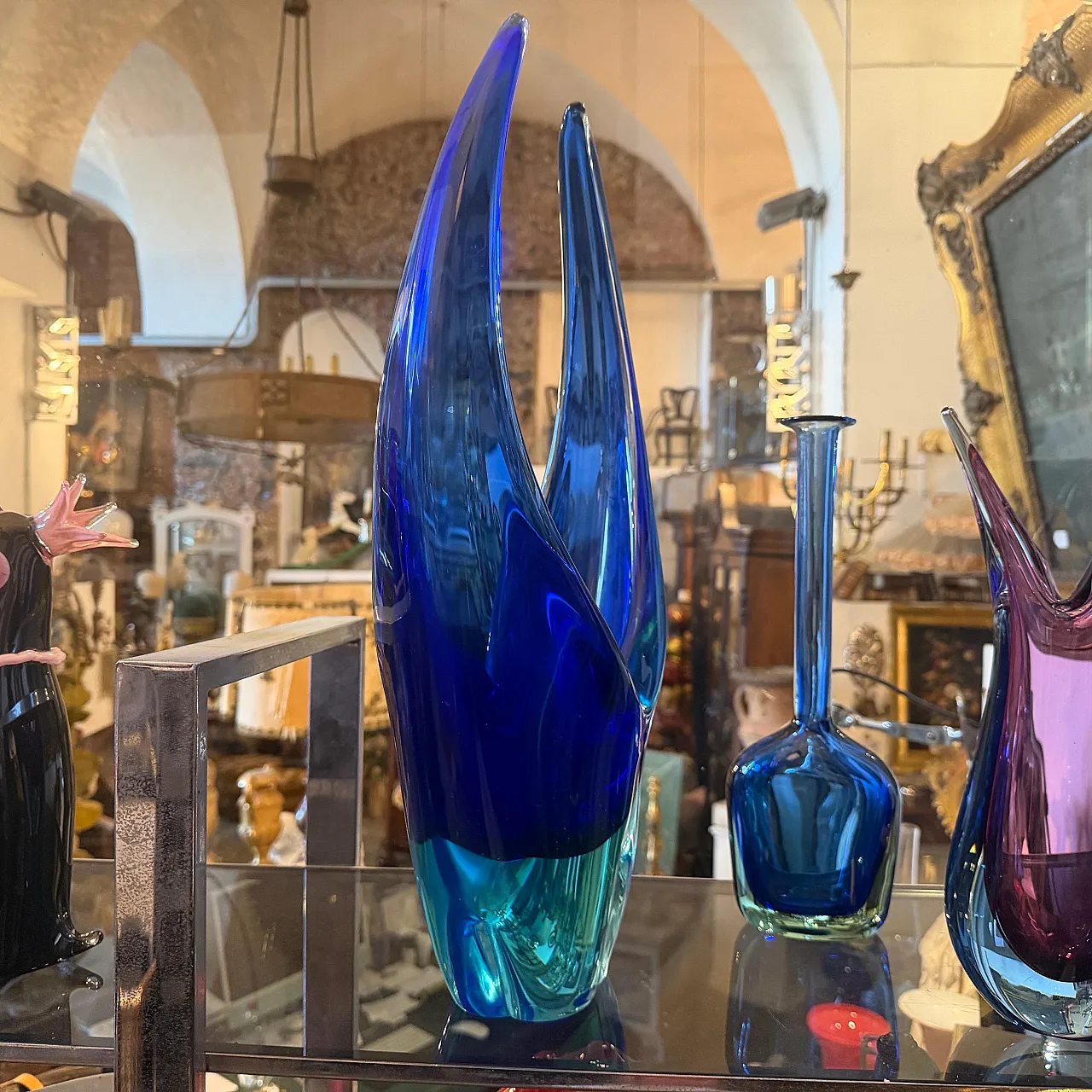 Murano glass huge centerpiece by Flavio Poli, 1960s 14