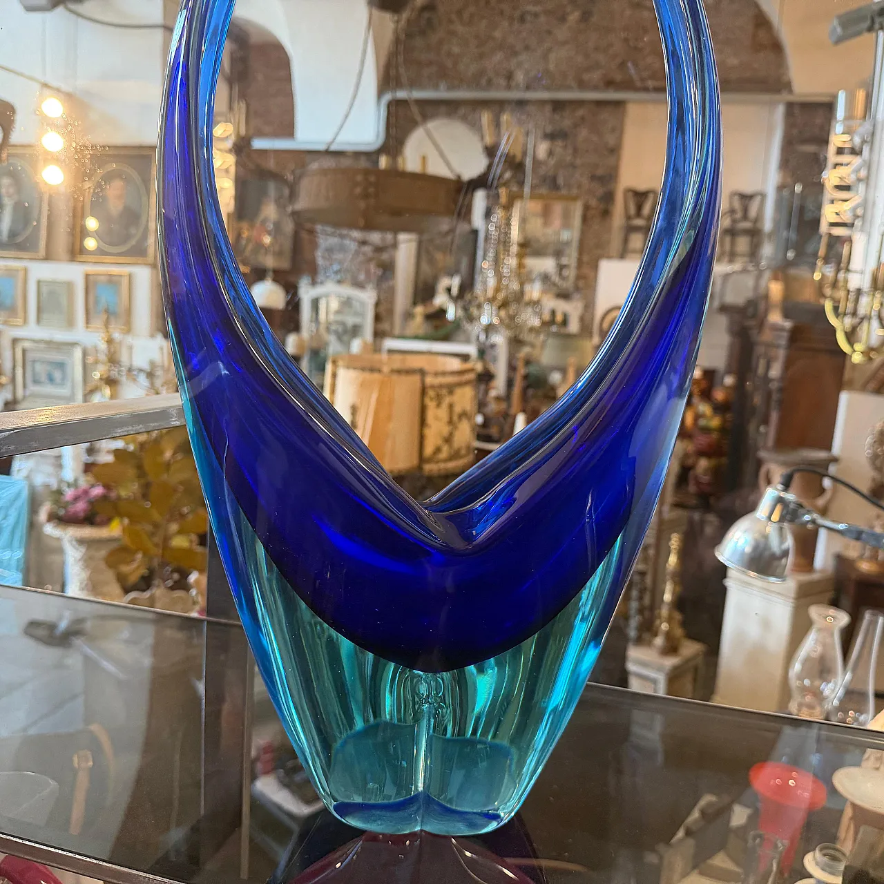 Murano glass huge centerpiece by Flavio Poli, 1960s 19
