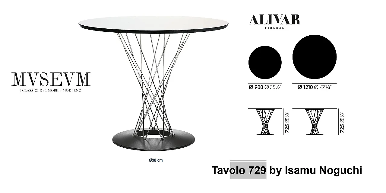 Tavolo CICLONE 120 di Isamu Noguchi, anni 2000 12