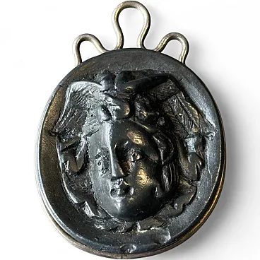 Antico pendente Medusa in argento romano Gorgoneion autentico