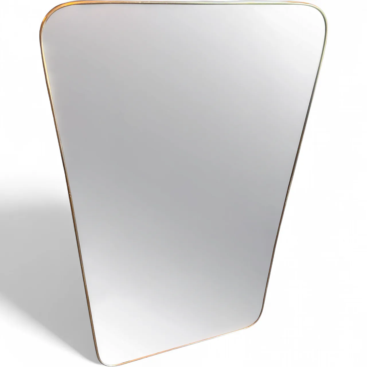 Specchio da parete in ottone Mid-Century Modern di Gio Ponti, anni '50 17