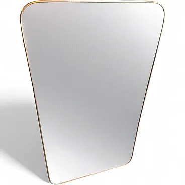 Mid-Century Modern brass wall mirror by Gio Ponti, 1950s