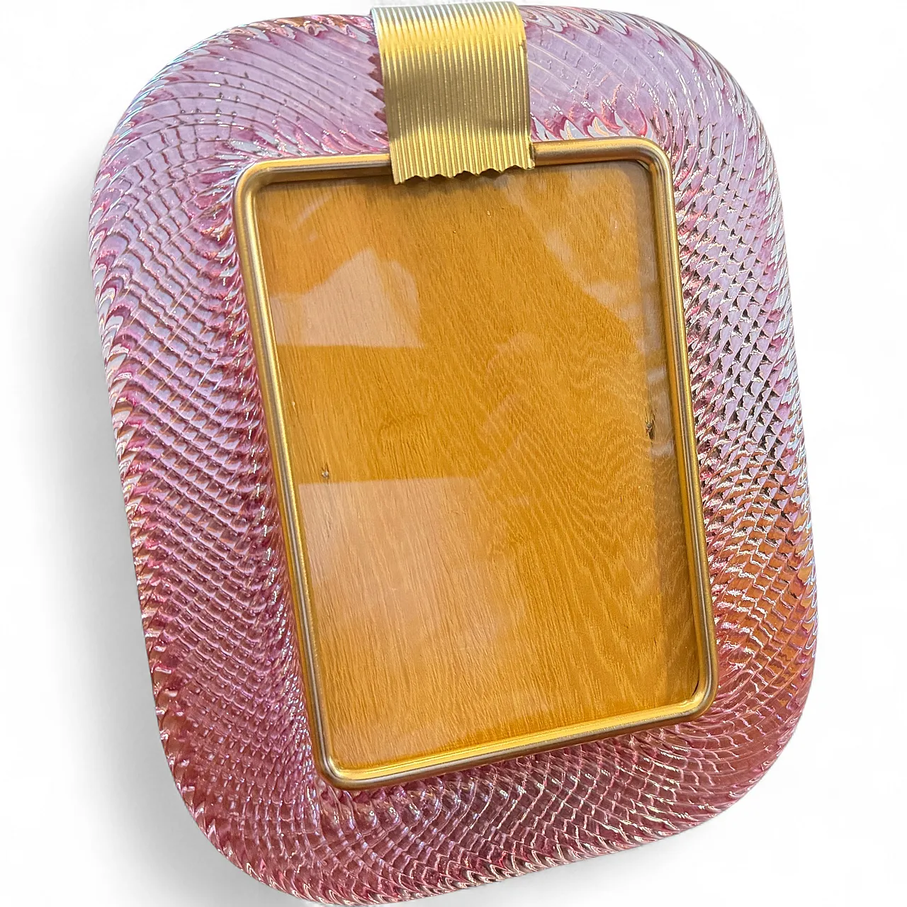 Barovier Murano glass and brass picture frame, 1990s 13