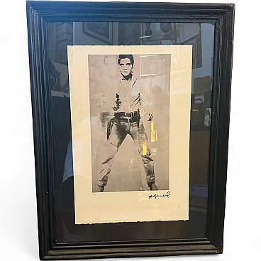 Black framed Elvis Presley 40/100 lithography by Andy Warhol, 2000s