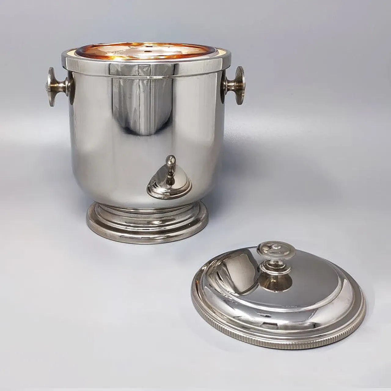 Ice bucket in stainless steel by Macabo, 1960s 4