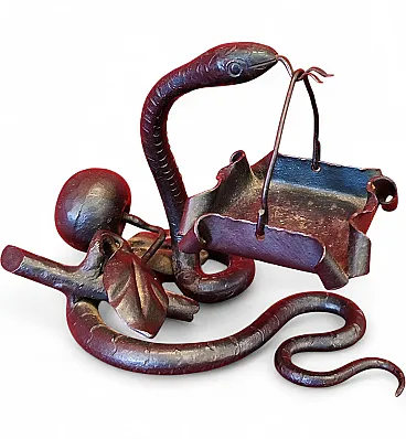 Wrought iron pocket watch holder, 20th century