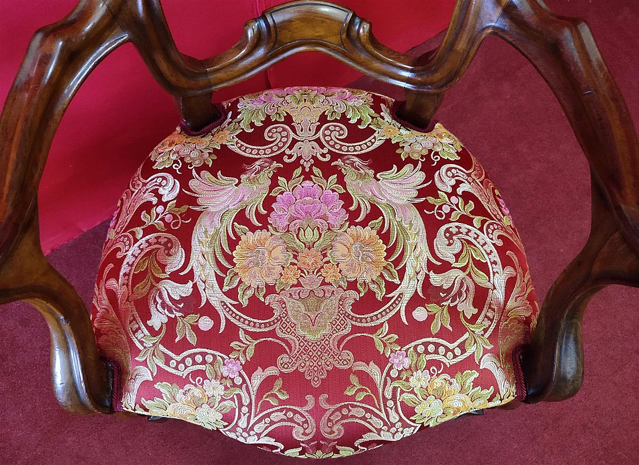 Pair of mahogany armchairs with open backrest, 19th century 5