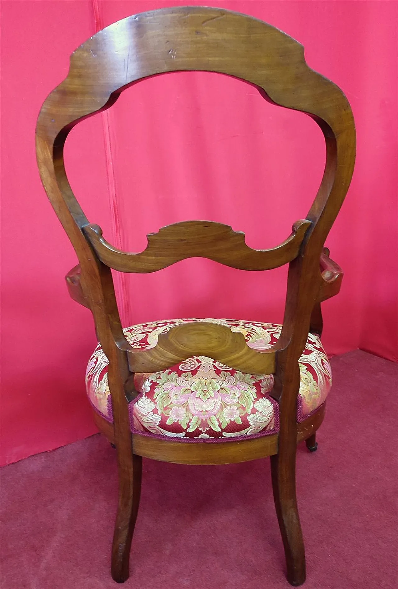 Pair of mahogany armchairs with open backrest, 19th century 6