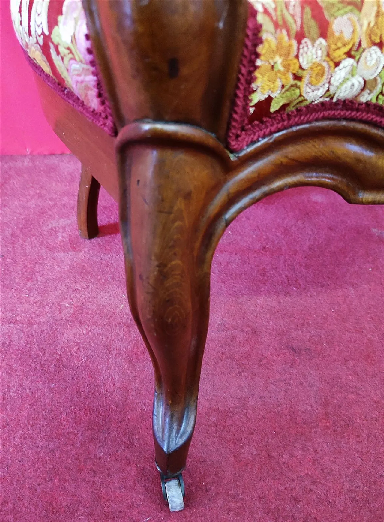 Pair of mahogany armchairs with open backrest, 19th century 9