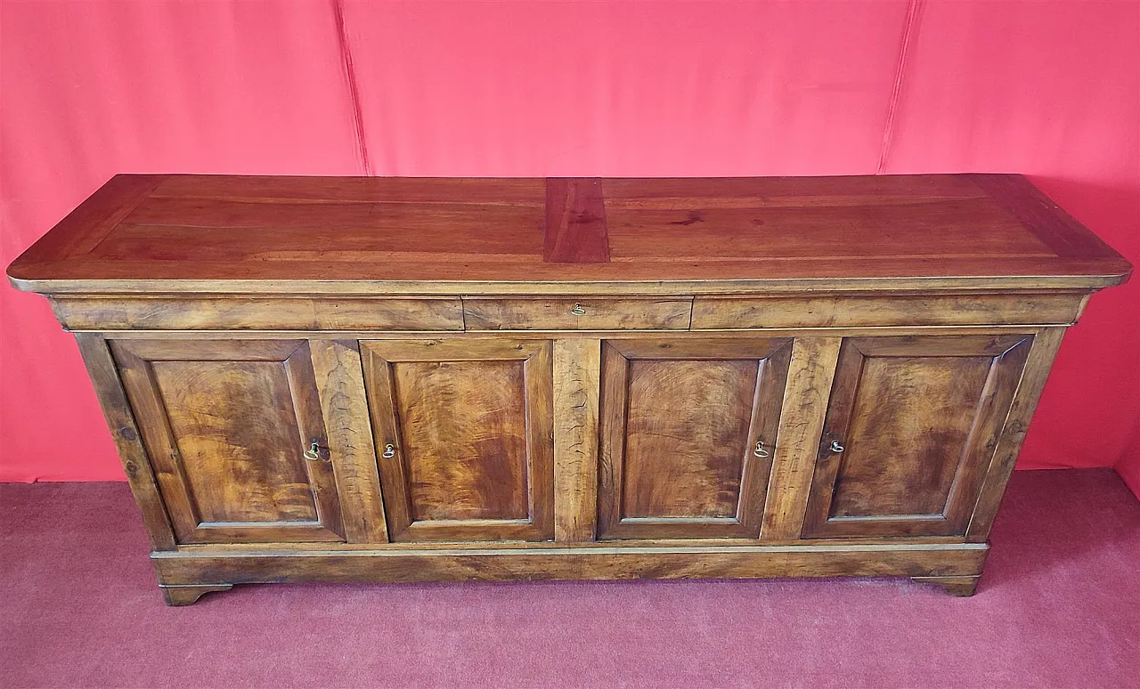 Walnut sideboard with four doors and three drawers, 19th century 2