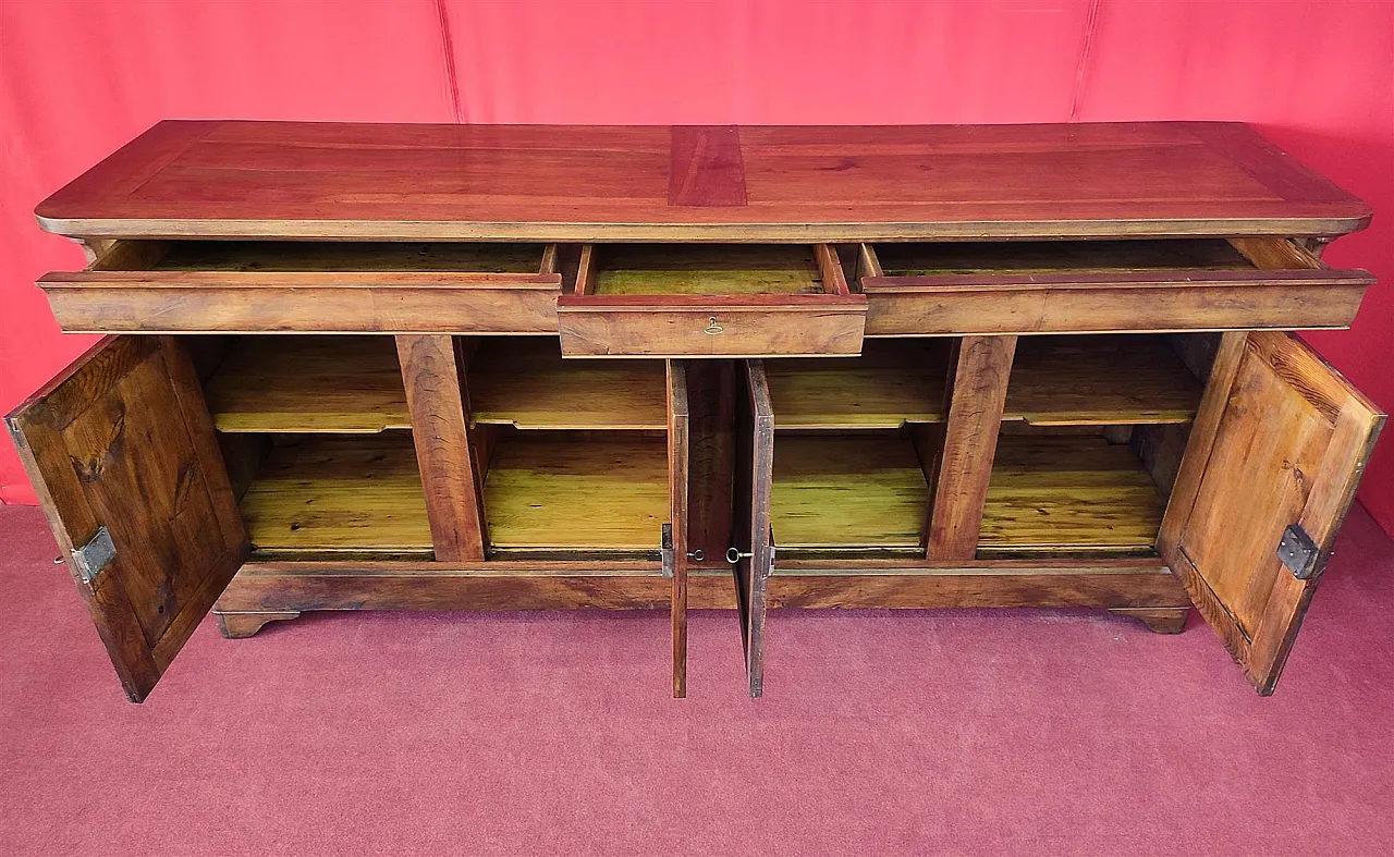 Walnut sideboard with four doors and three drawers, 19th century 5