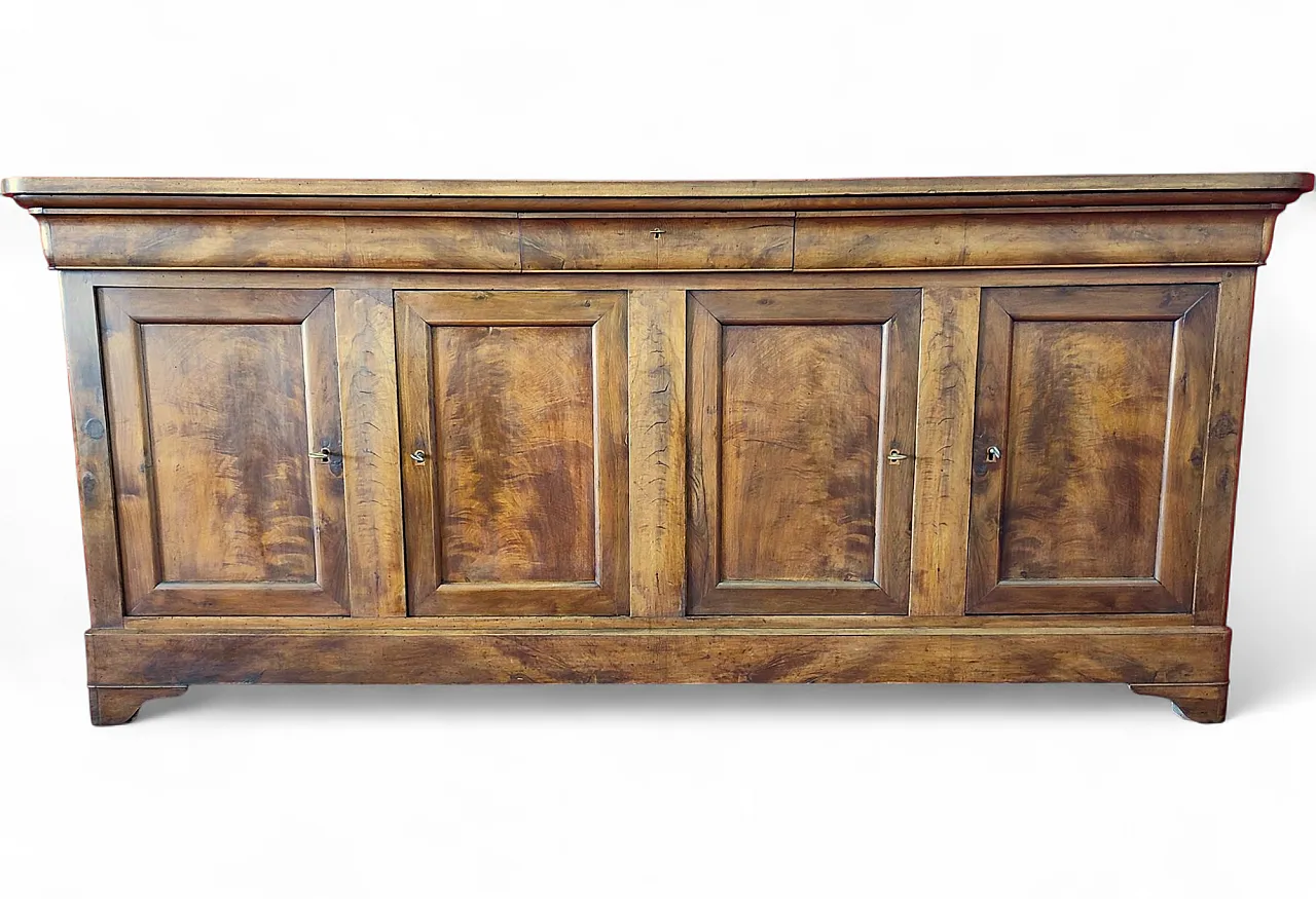 Walnut sideboard with four doors and three drawers, 19th century 11