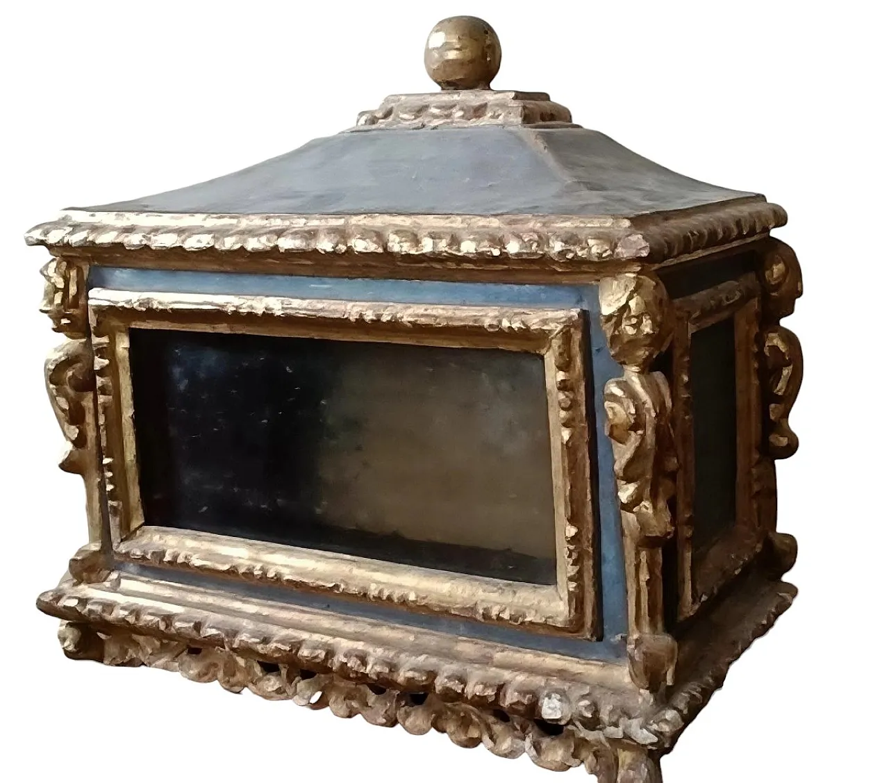 Reliquiario o urna funeraria in legno, '500 1