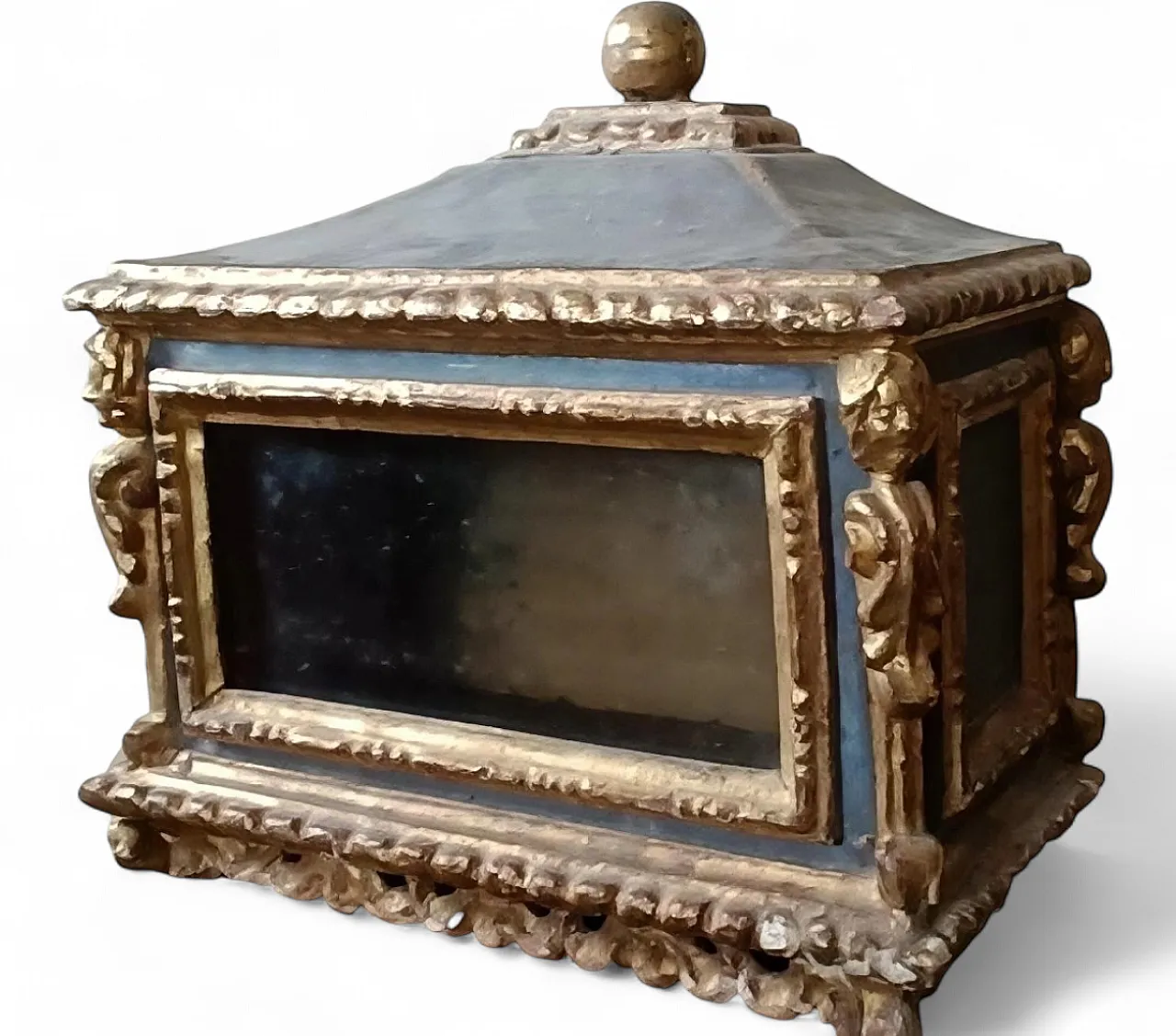 Reliquiario o urna funeraria in legno, '500 12