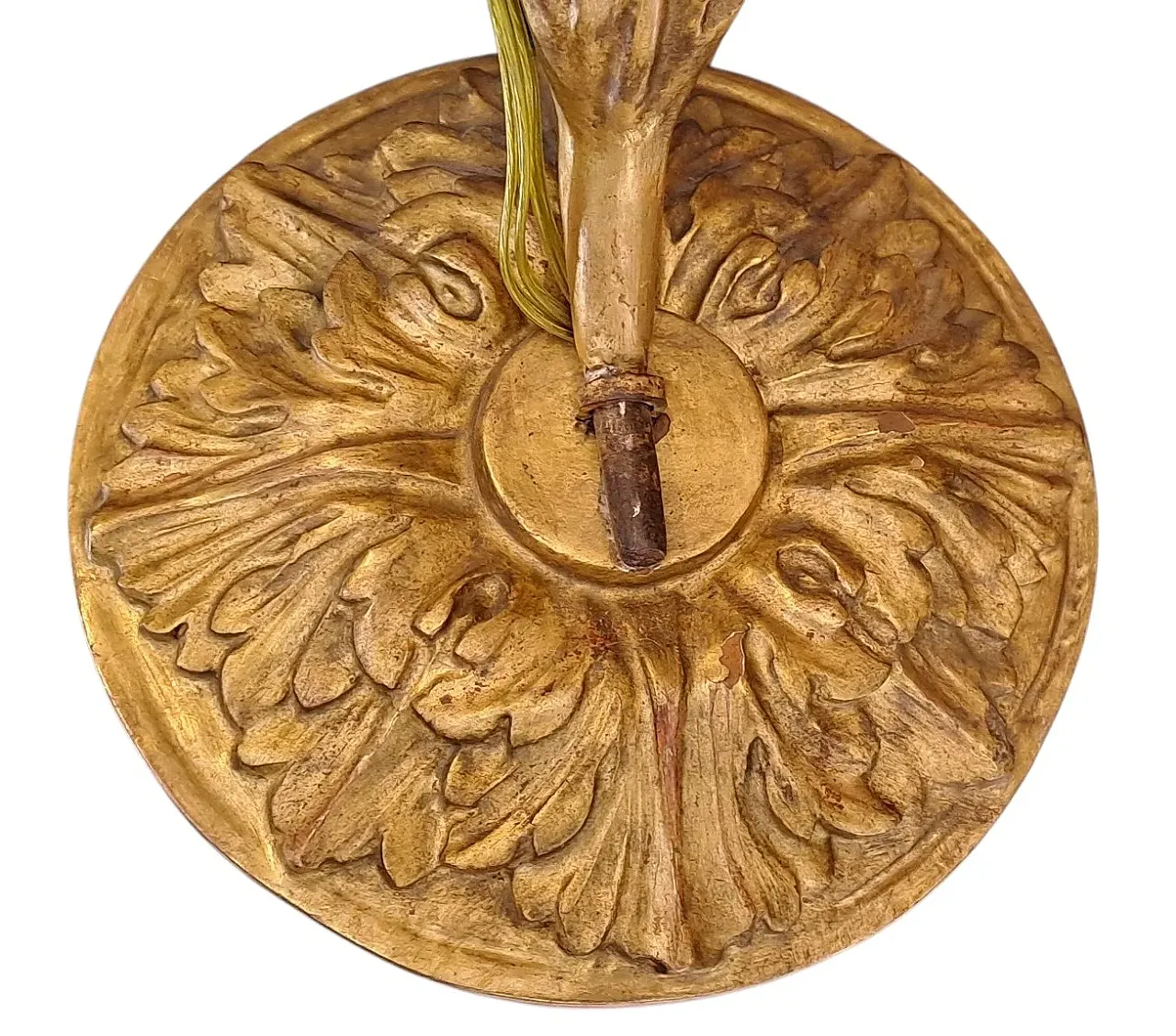 Pair of wall sconces in carved and gilded wood, 19th century 3