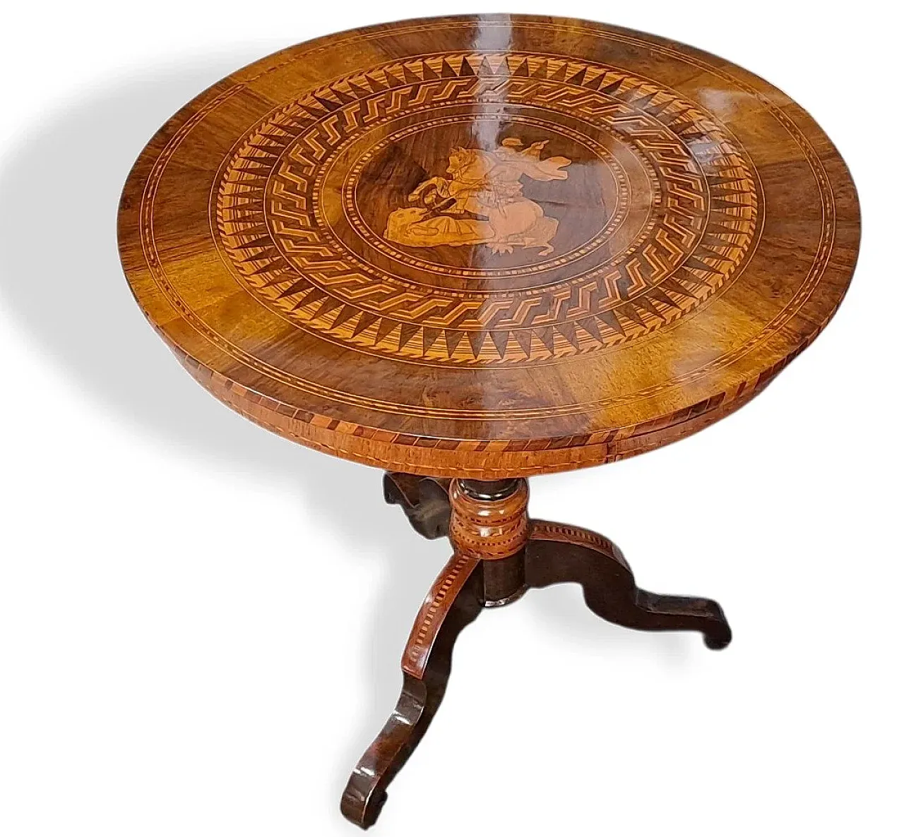 Round wooden coffee table, late 19th century 3