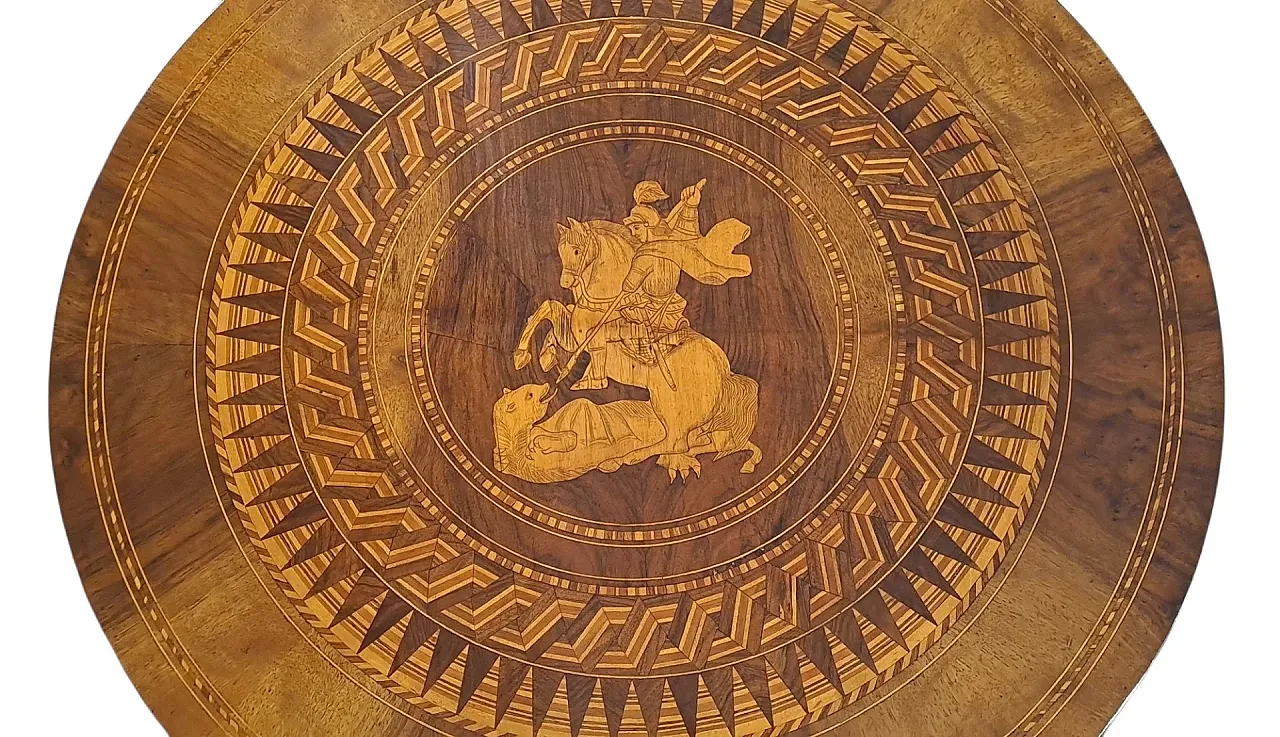 Round wooden coffee table, late 19th century 6