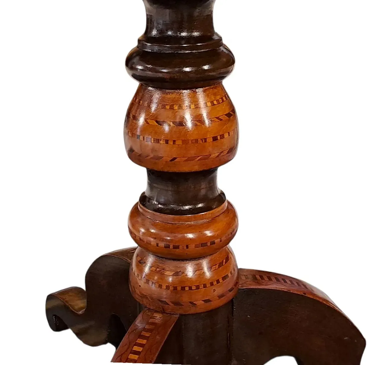 Round wooden coffee table, late 19th century 8