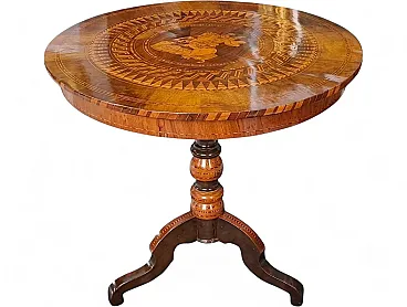 Round wooden coffee table, late 19th century