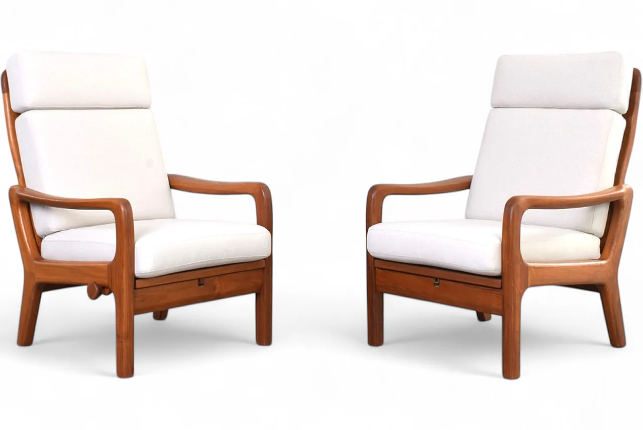 Coppia poltrone Mid-Century in teak di Juul Kristensen, anni '60 18
