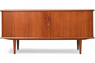 Credenza Tambour Mid-Century in teak, Danimarca, anni '60