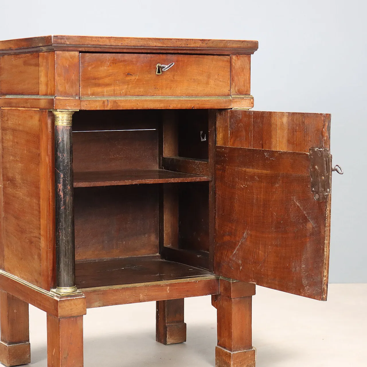 Empire bedside table in walnut, 19th century 3