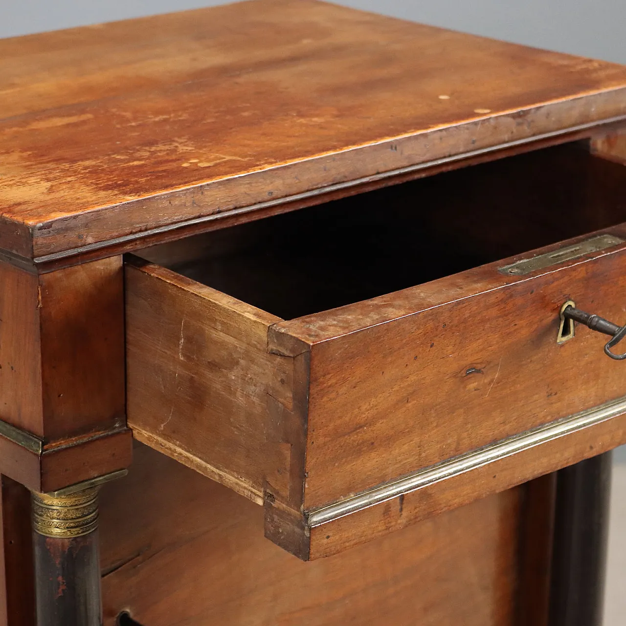 Empire bedside table in walnut, 19th century 4