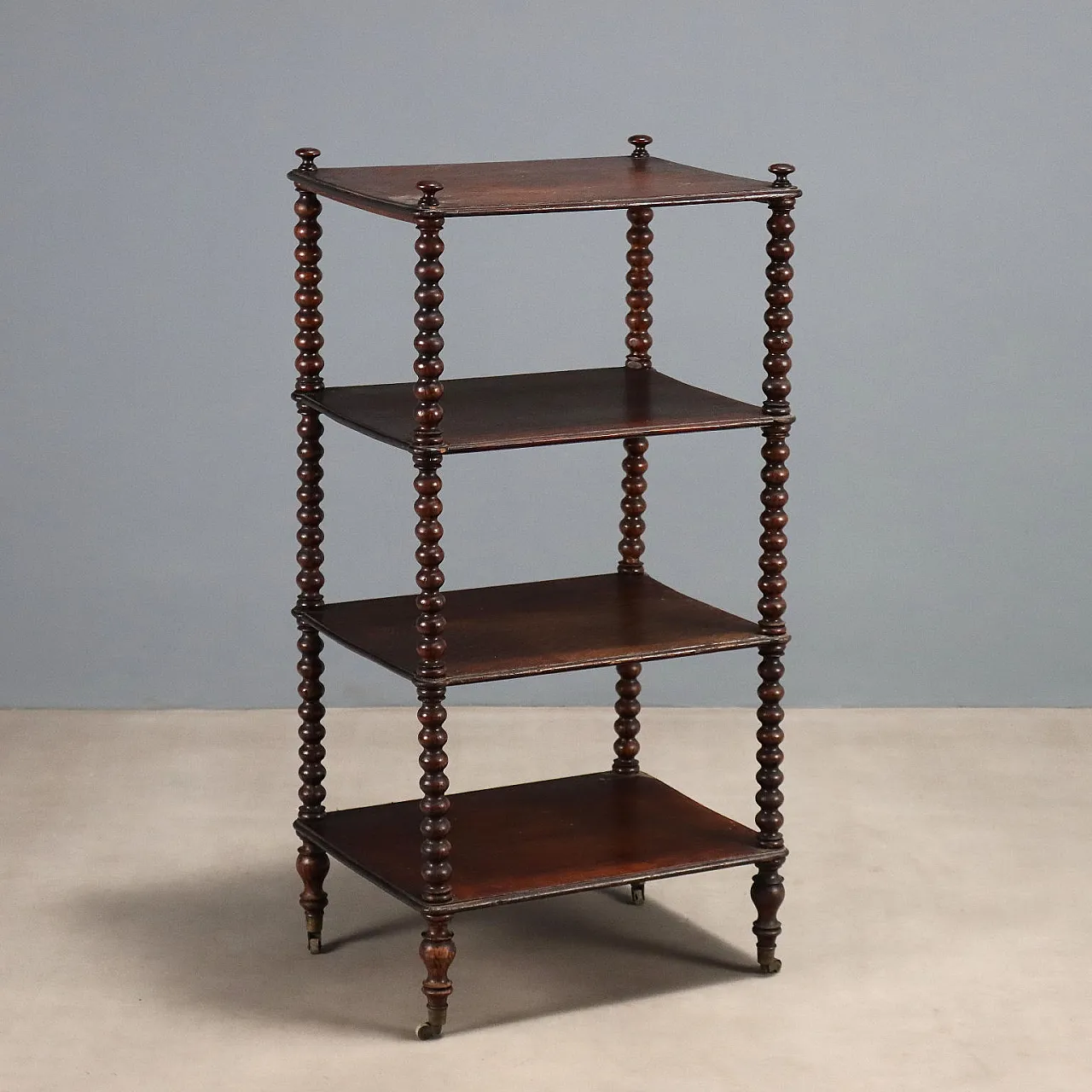 Etagere in walnut-stained oak, 19th century 1