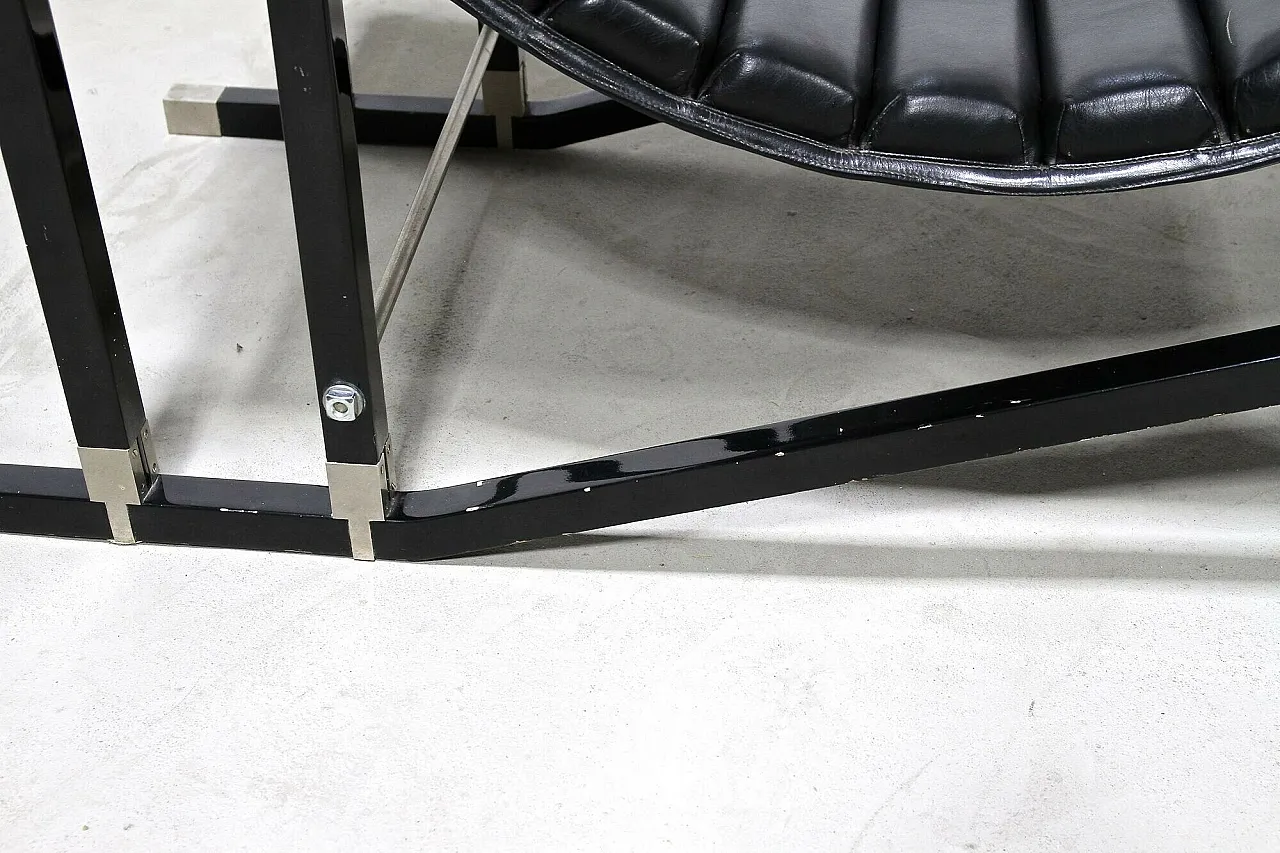 Chaise longue in pelle nera di Eileen Gray, Francia, 1927 7