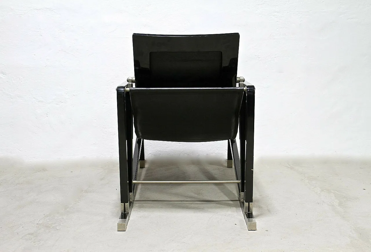 Chaise longue in pelle nera di Eileen Gray, Francia, 1927 9