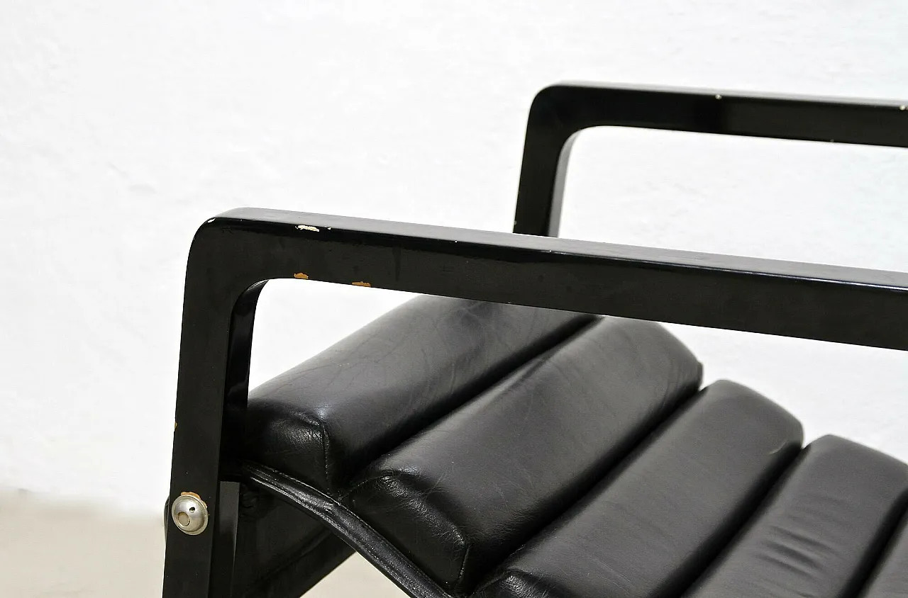 Chaise longue in pelle nera di Eileen Gray, Francia, 1927 12