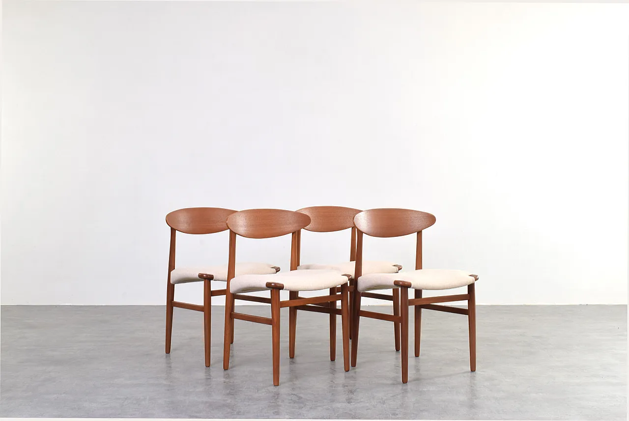 Danish Teak Dining Chairs by Ejner Larsen & Aksel Bender Madsen, 1960s 1