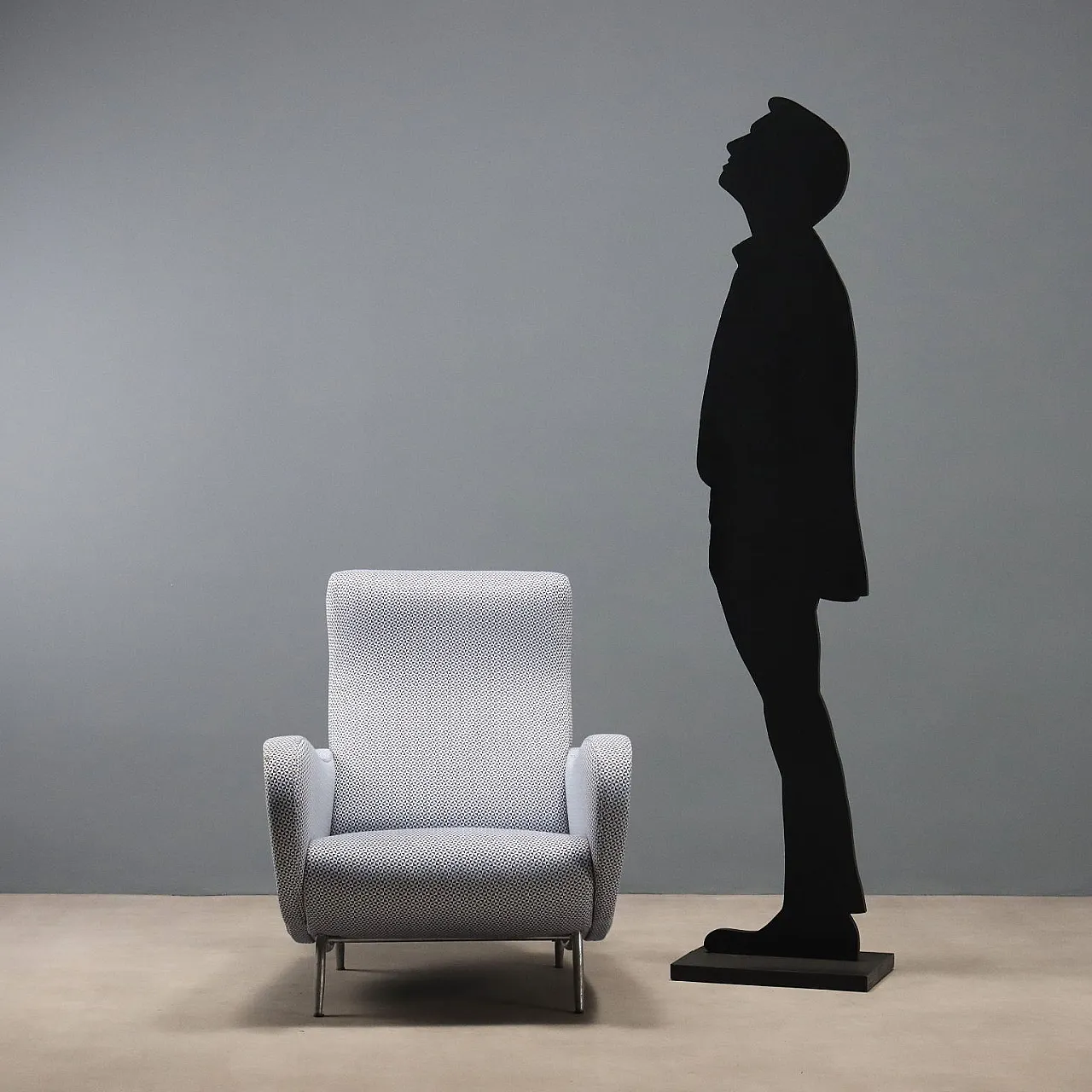 Armchair in metal and fabric, 1960s 2