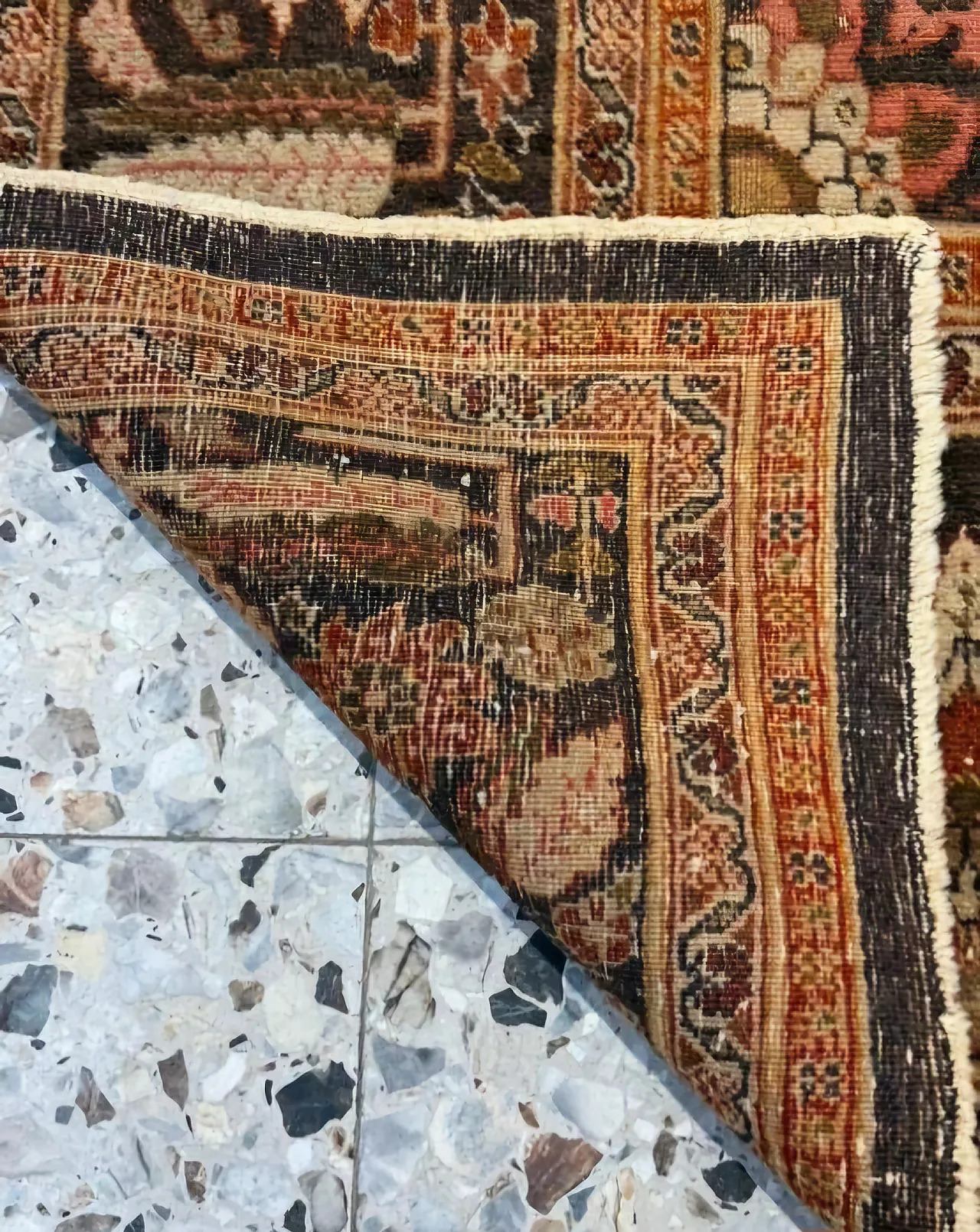 Tappeto persiano in lana annodato a mano a medaglione, '800 12