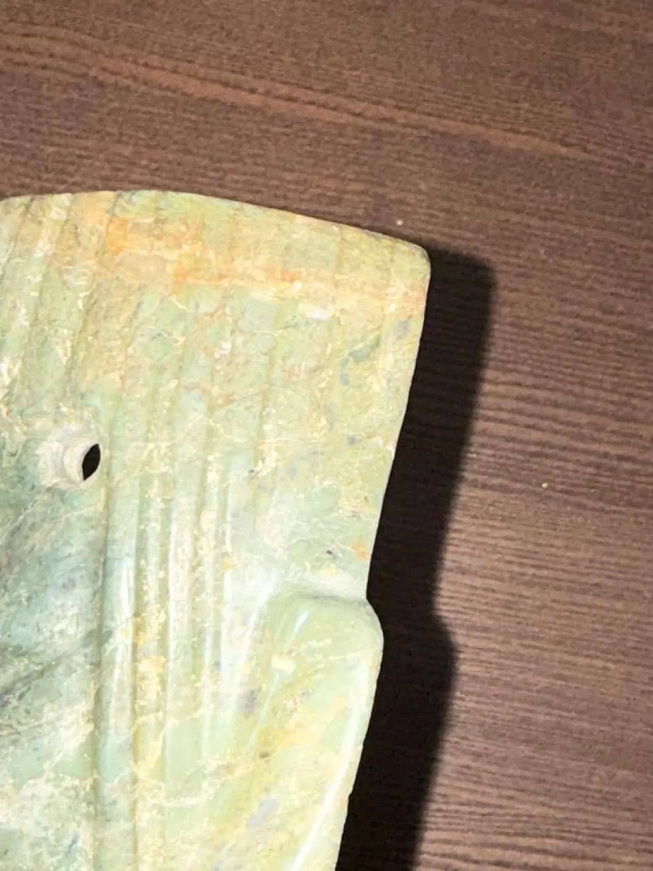 Antica maschera cerimoniale mesoamericana in pietra verde - Cultura Mezcala 8