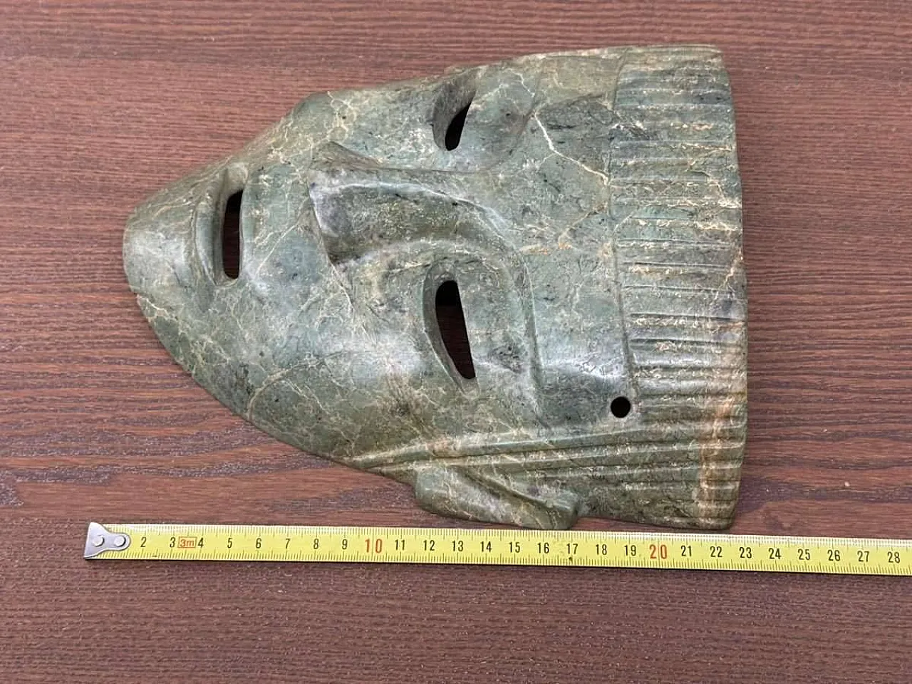 Antica maschera cerimoniale mesoamericana in pietra verde - Cultura Mezcala 9