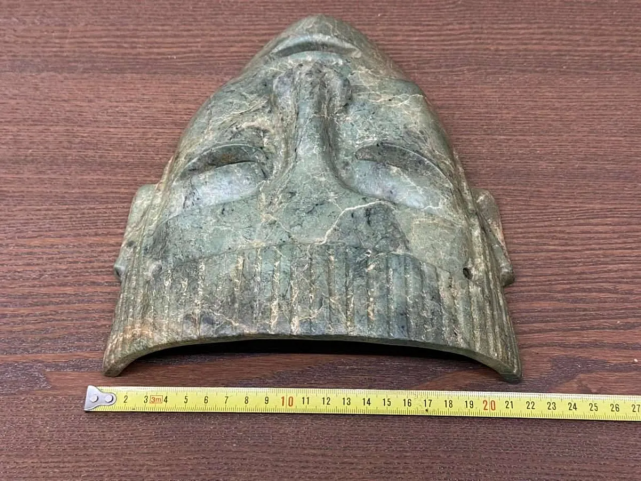 Antica maschera cerimoniale mesoamericana in pietra verde - Cultura Mezcala 10