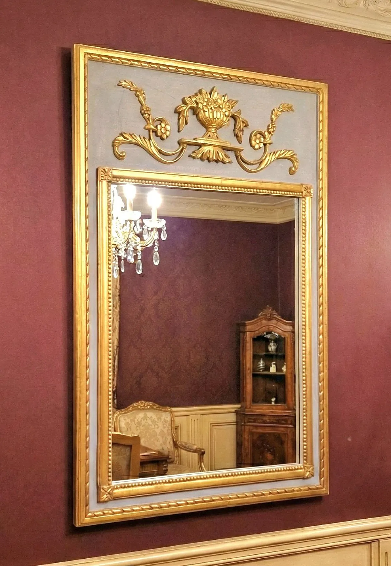 Specchio neoclassico francese in legno dorato - XIX secolo 2