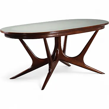 Table in wood and glass, 1950s