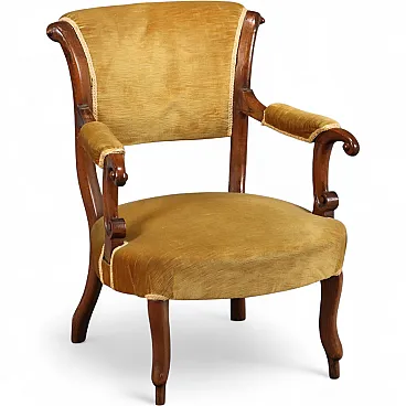 Walnut armchair, late 19th century