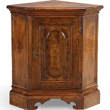 Baroque style corner unit in walnut, mid-20th century