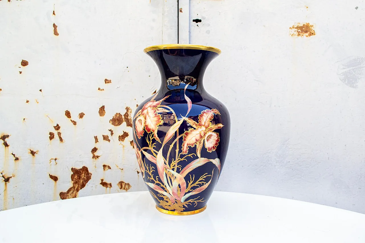 Limited Edition 61/384 vase in cobalt porcelain from Schumann, 1960s 1